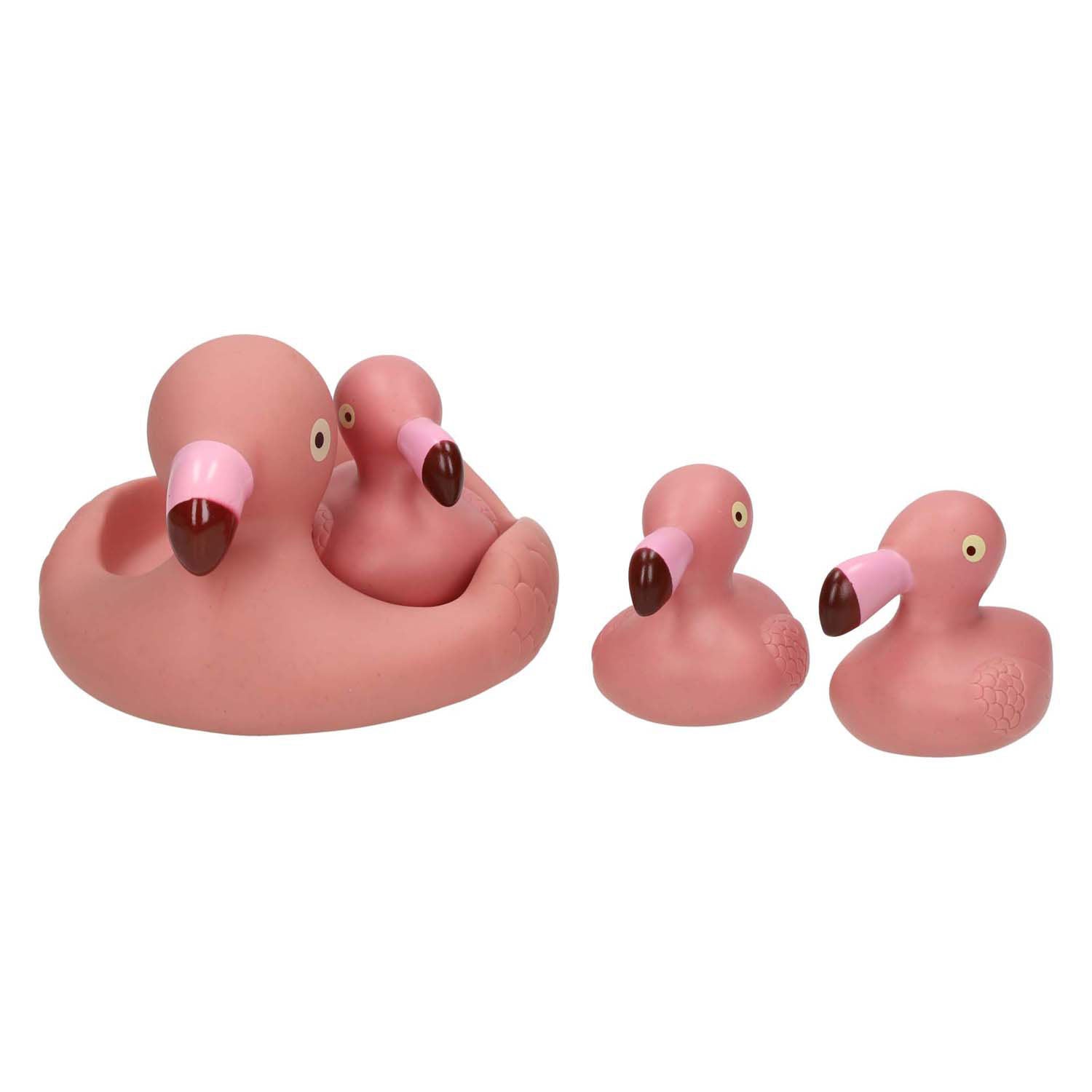 Baddieren flamingofamilie, 4dlg