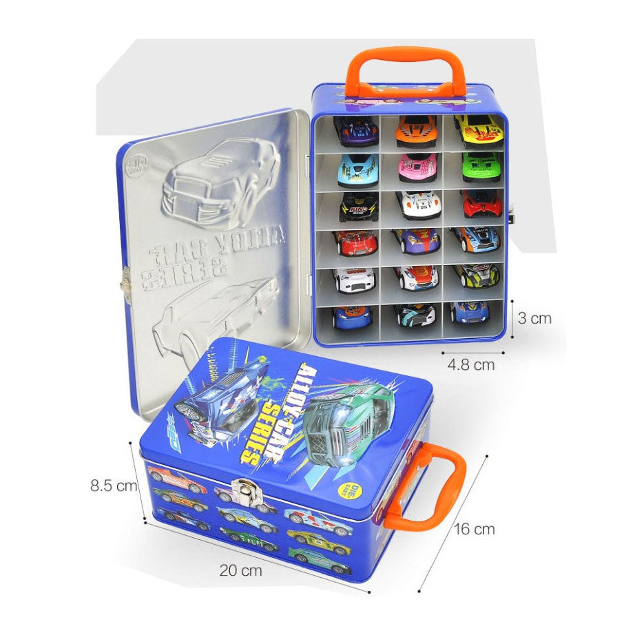 Lobbes speelgoed bv die-cast auto's in opbergblik, 18dlg
