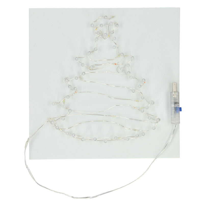 String art kerstboom met led-lampjes