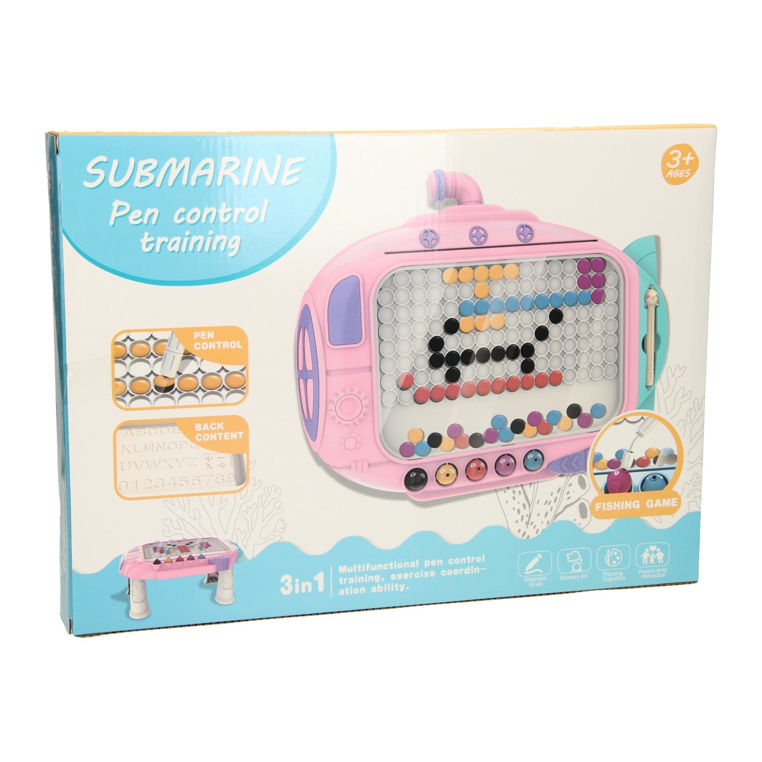 Kleuren buttons spel met magnetische pen roze