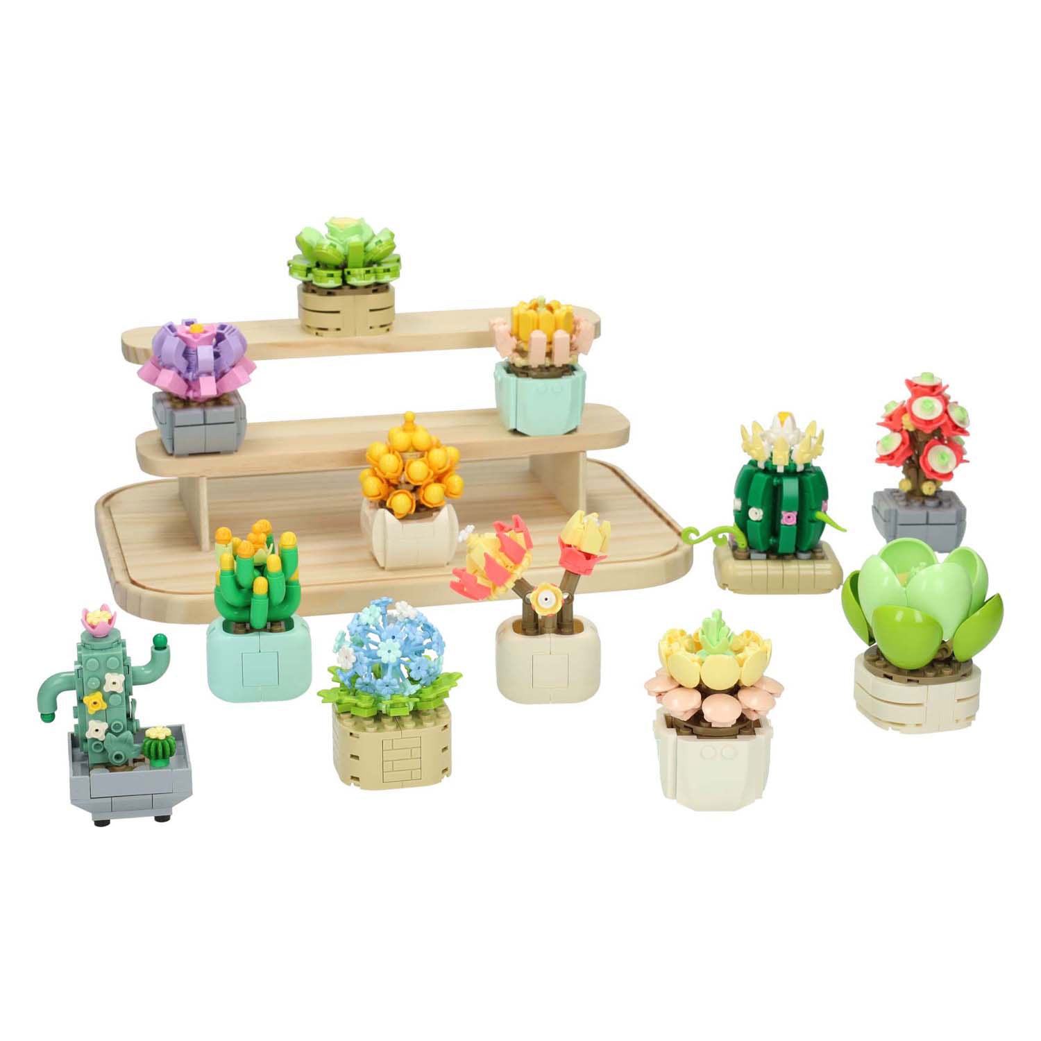 Bouwsteentjes set bloemen etalage