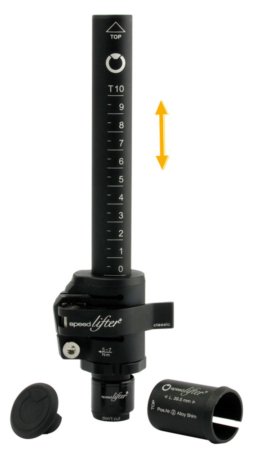 Schulz speedlifter classic t10 stuurpen verlenger 100 mm 25,4 28,6 mm zwart