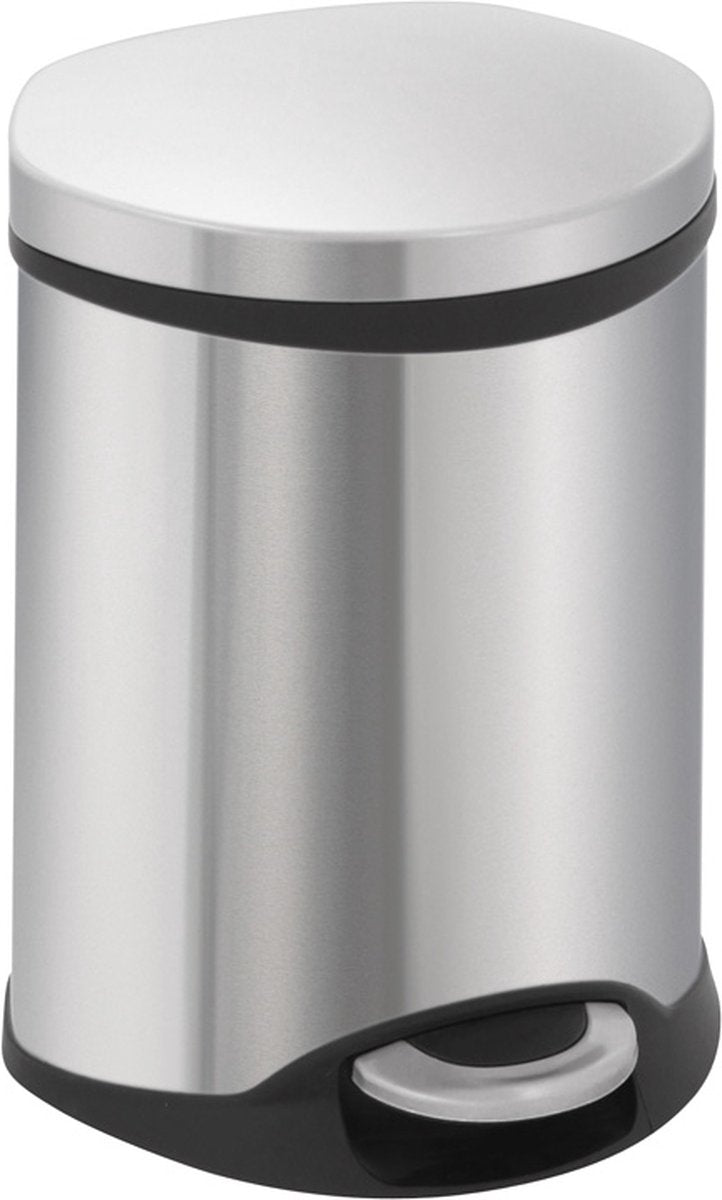 Eko - shell bin pedaalemmer 6 liter - stainless steel plastic - mat rvs - prullenbak