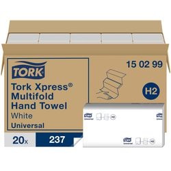Sanitaire gevouwen handdoeken tork h2 xpress universal multifold naturel