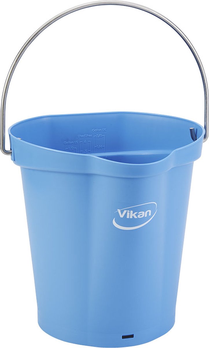 Vikan emmer 56883 - 6 liter - blauw - stevige emmer - chemicaliën bestendig - maximaal 100°c - geschikt voor voedselverwerking en schoonmaakwerkzaamheden