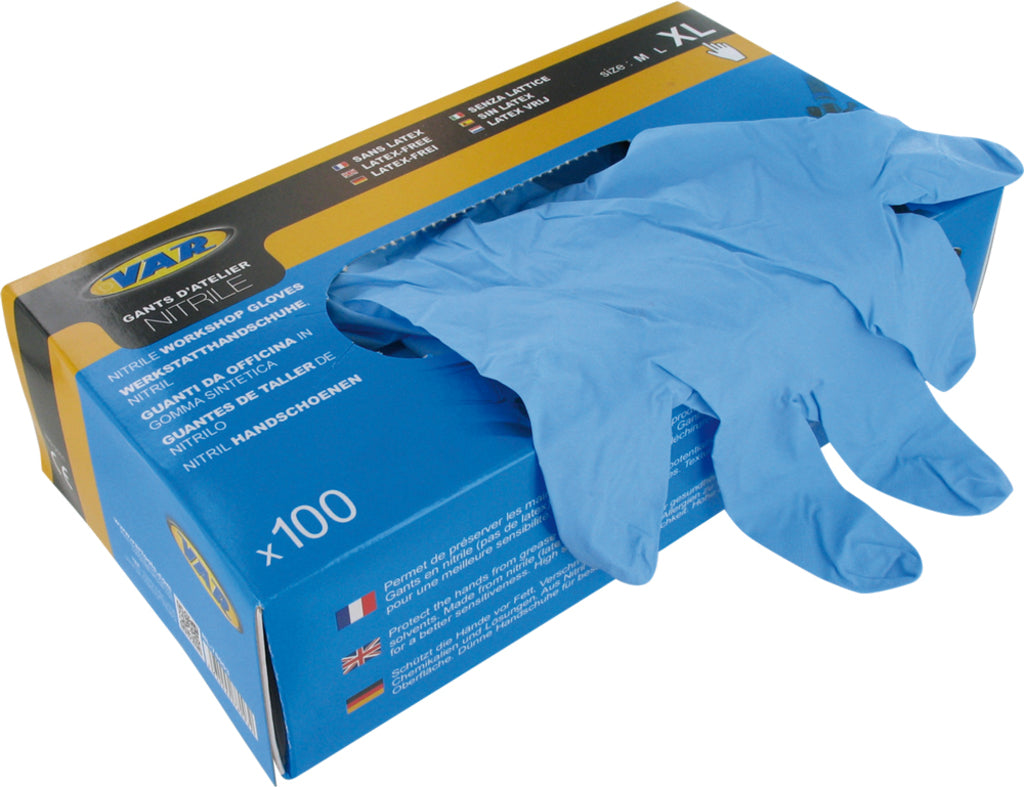 Var handschoen nitril latex-vrij xl bl ds a 100