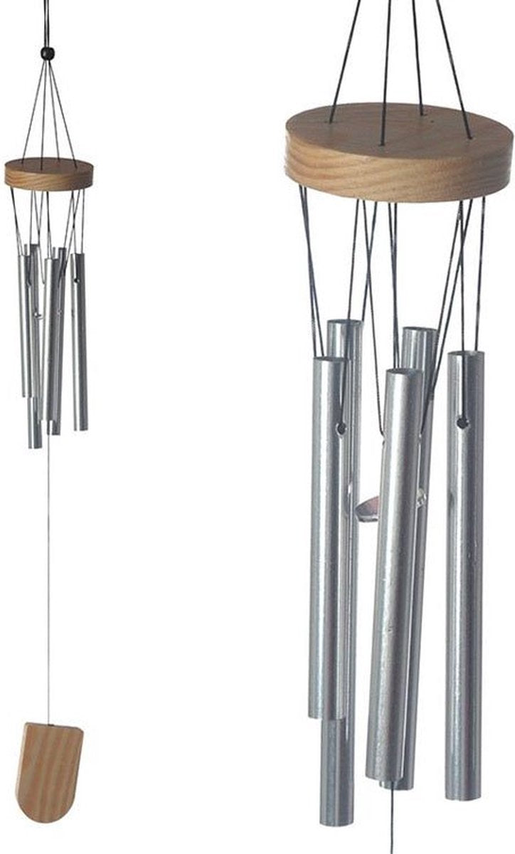 Puckator houten windgong met metalen buizen, 37cm