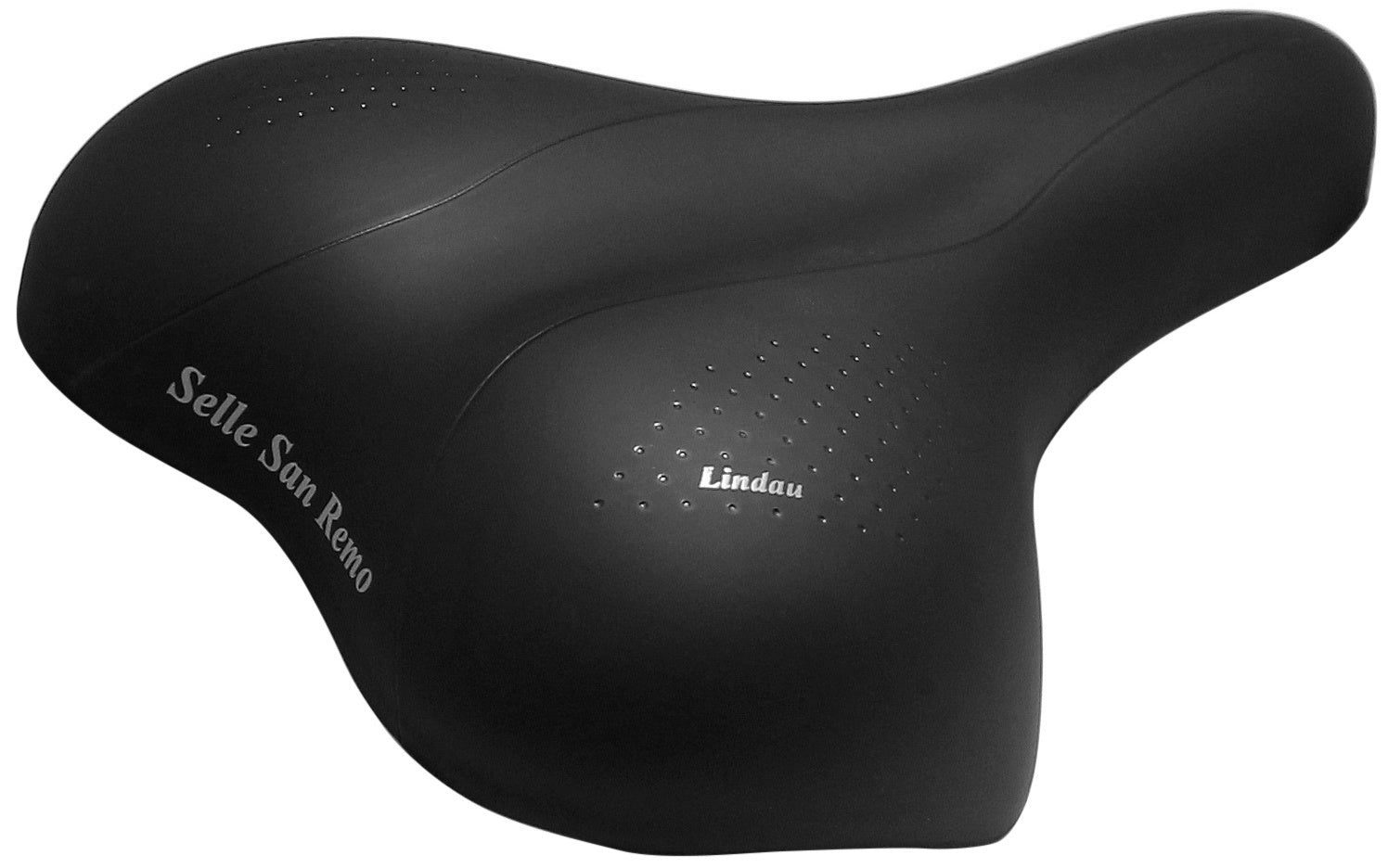 Selle san remo fietszadel lindau voor stads- trekkingfietsen - zwart (werkplaatsverpakking)