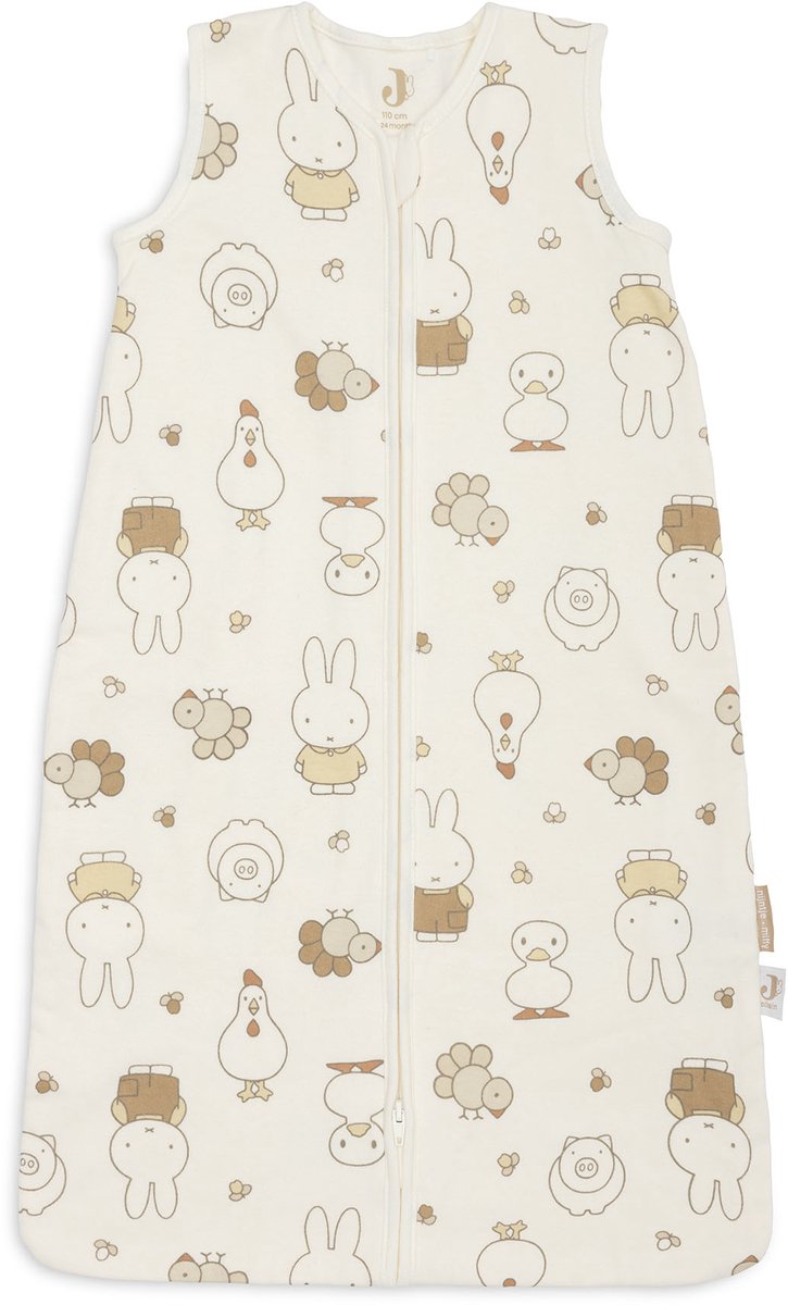 Jollein slaapzak baby mouwloos 110cm - jersey - miffy family farm
