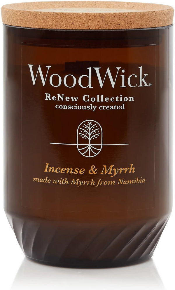 Woodwick renew medium geurkaars - incense myrrh - 55 branduren