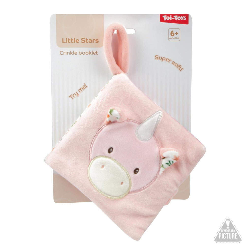 Toi-toys little stars baby pluche knisperboek -soft- 3ass