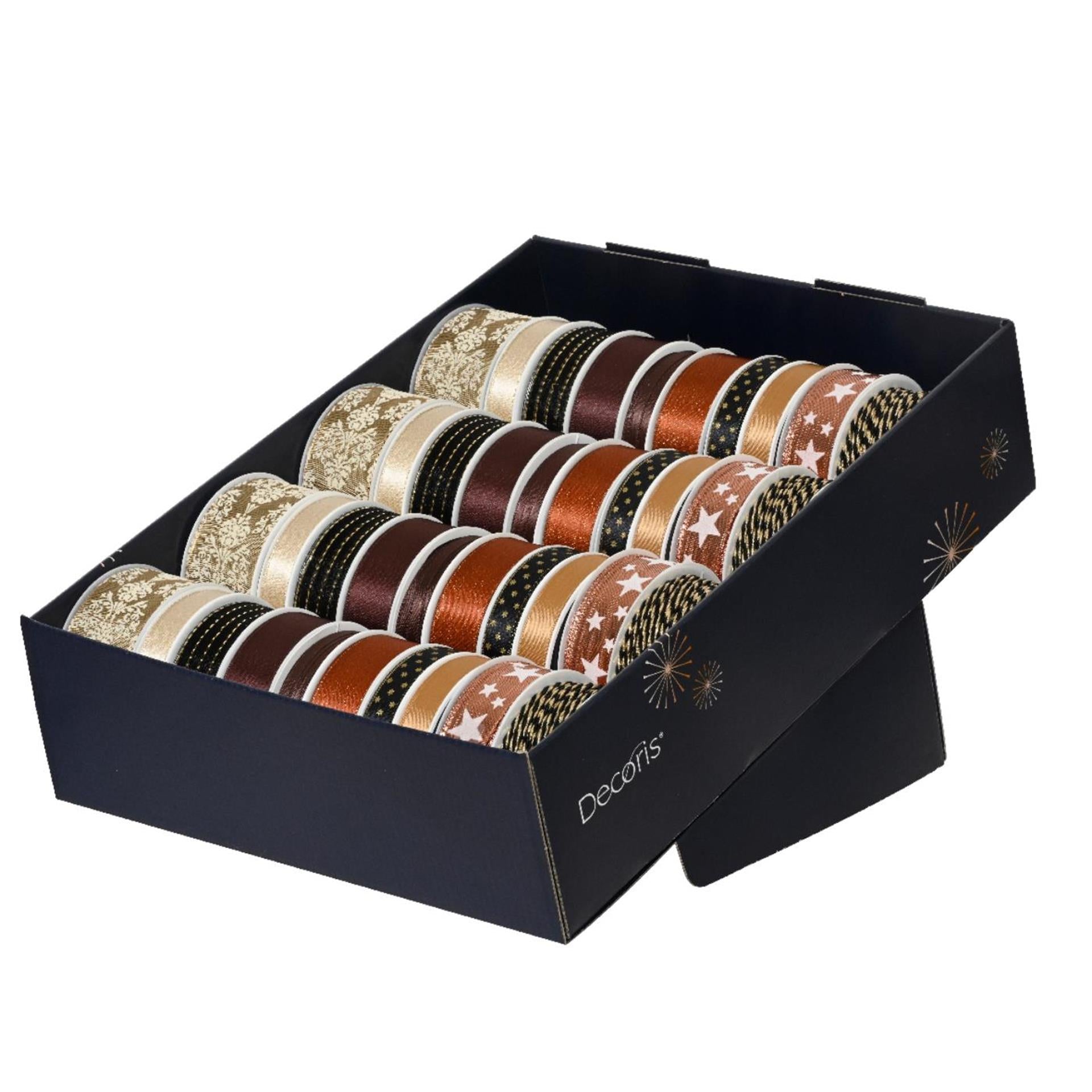 Decoris lint polyester 10 assorti zwart goud