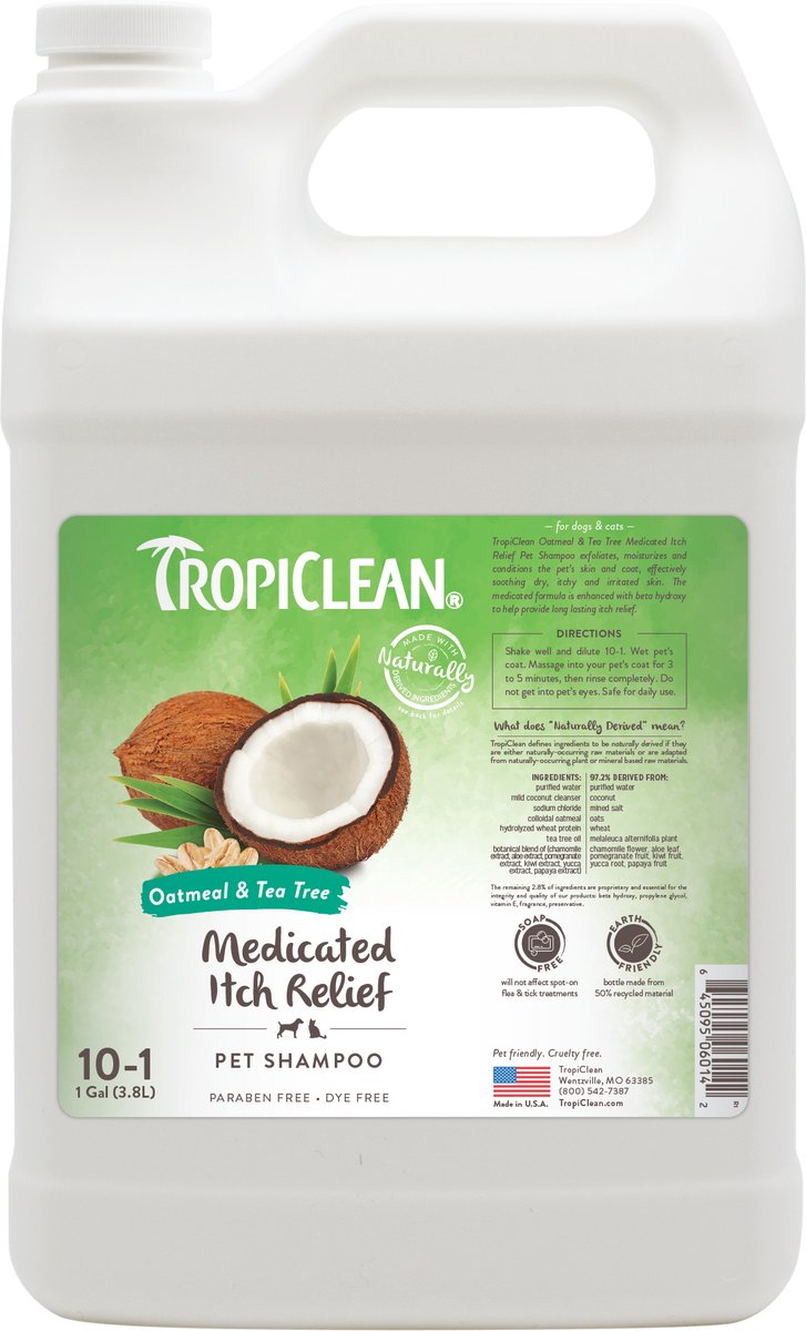 Tropiclean havermout en tea tree - anti-jeuk hondenshampoo - 3.8 l