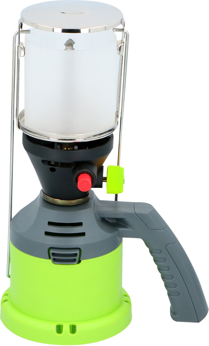 Kinzo gaslamp - incl. 3 gaskousjes - voor camping en outdoor - handvat - piezo ontsteking