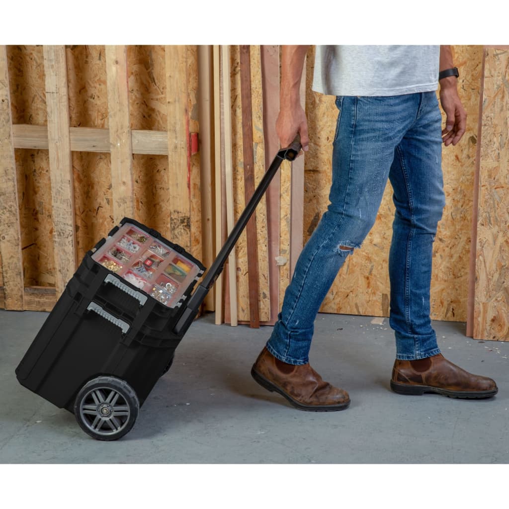 Keter Keter Gereedschapskoffer Connect met organizer mobiel zwart