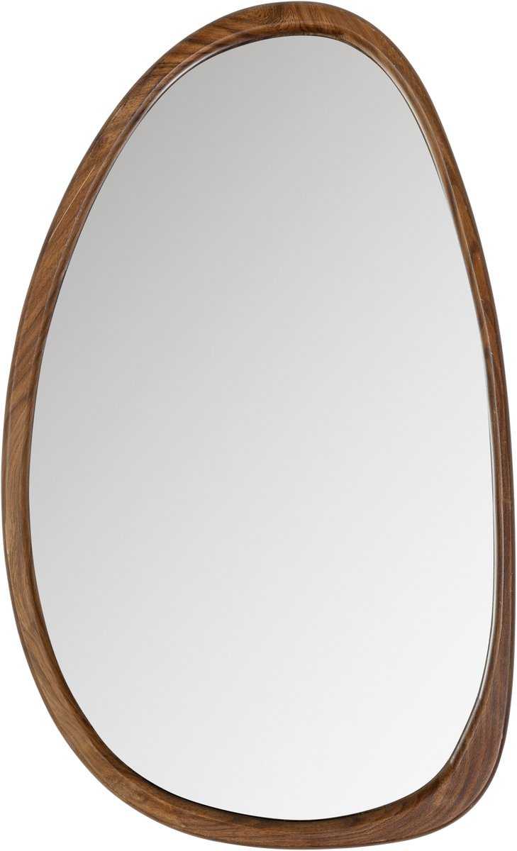 Woood leif spiegel - hout - naturel - 64x38x2