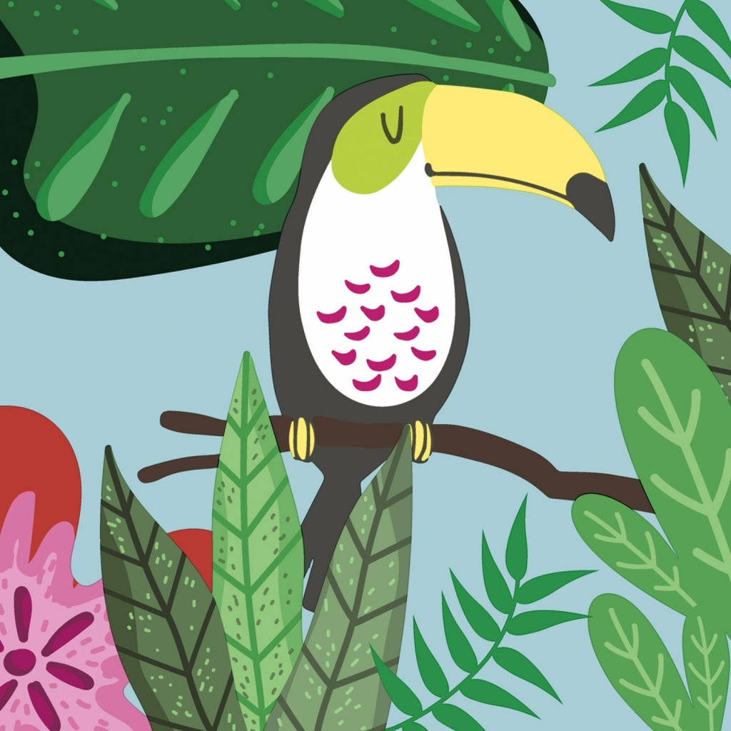 Diverse servetten jungle vogel 33x33 cm