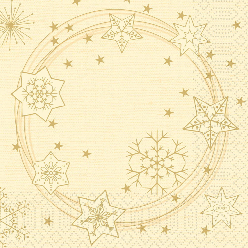 Duni servetten star shine cream 33x33cm