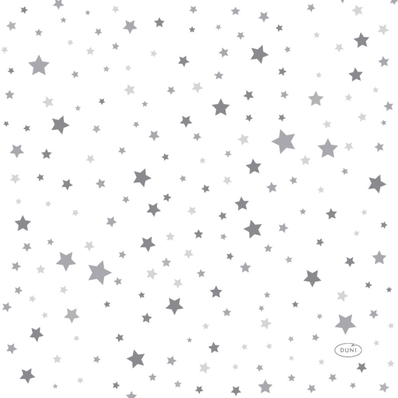 Duni servetten silver stardust 3-laags 33x33