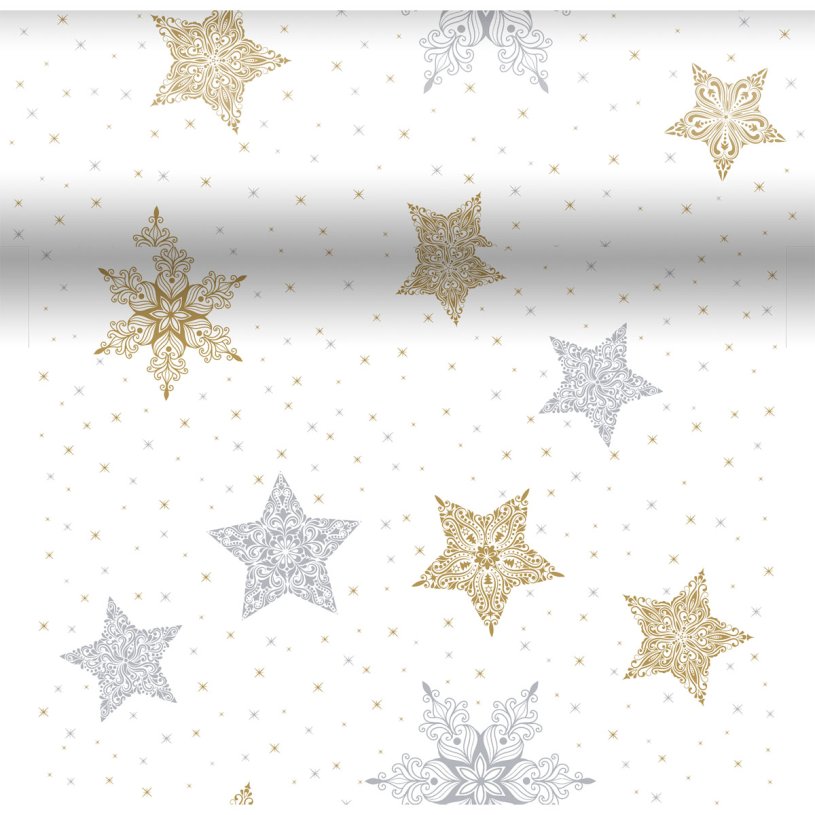 Duni 3-in-1 snowstars white 40x480