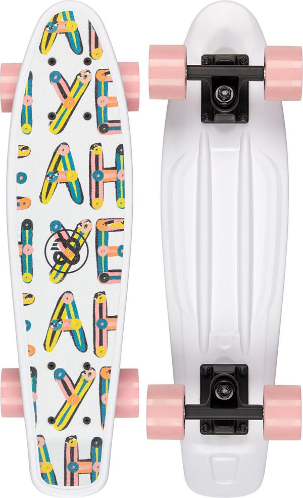 Nijdam flipgrip skateboard - high season - wit roze one size