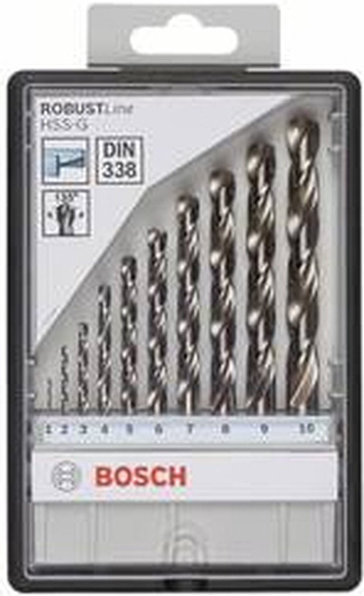 Bosch 10-delige metaalborenset hss-g, 135°