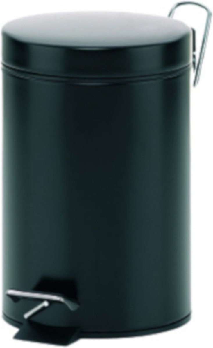 Kela monaco pedaal afvalemmer - 3 l - zwart -