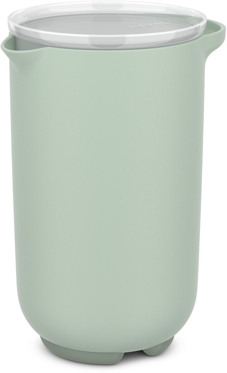 Mixbeker 1l met deksel nordic salie