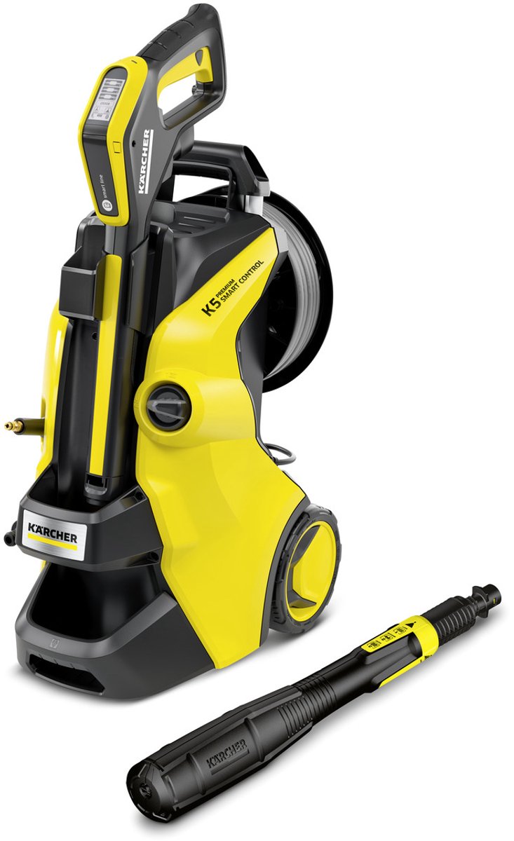 Kärcher k 5 premium smart control flex hogedrukreiniger - premiumflex hogedrukslang - 145 bar - 500 l u - 40 m² u - slanghaspel - geschikt voor oa. auto - terras - fietsen - motoren - tuinset en gebieden rondom huis
