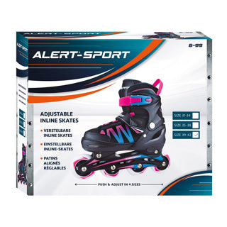 Alert inline skates maat 39-42 blauw roze zwart
