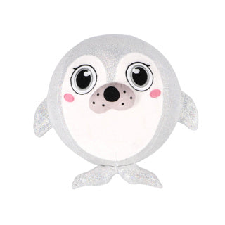 Pluchiez bal stuiterend glitter zeedier 23cm 4 assorti