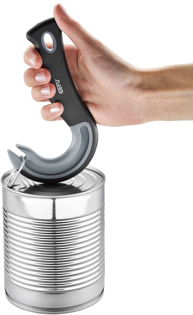 Gefu pullto blikopener voor treklip blikken – ergonomische j-vorm – vaatwasserbestendig – 15,5 cm