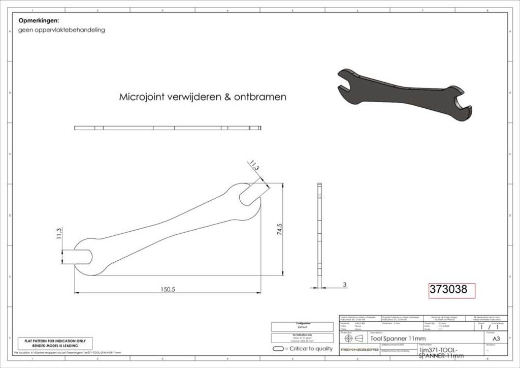 Unbranded grs steeksleutel 11-11mm