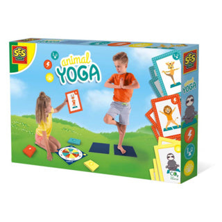 Ses creative ses - animal yoga - yoga voor kinderen - inclusief yoga matjes, spinner bord en 27 kinderyoga kaarten
