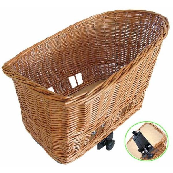 Basil Pasja - hondenfietsmand – groot - 50 cm - achtermand – naturel