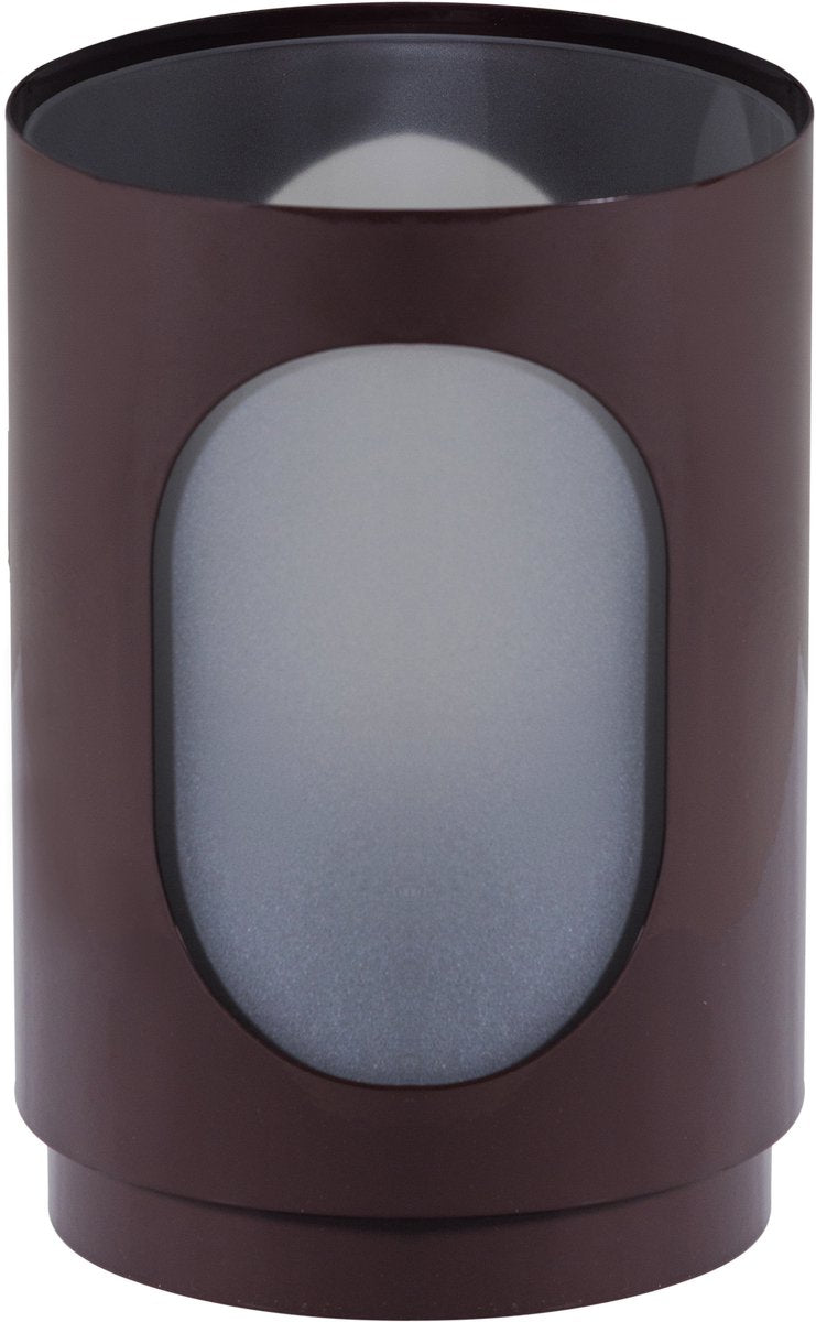 Woood tavo windlichten - metaal glas - bruin - set van 2