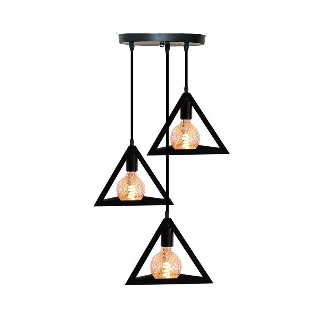 Homestyle pro mk022-b industriële piramide hanglampen zwart metaal
