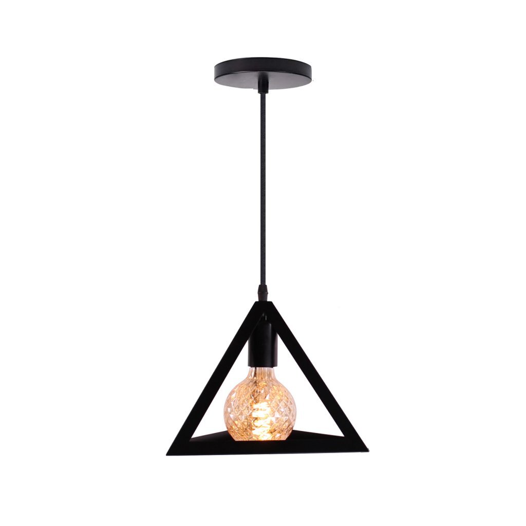 Homestyle pro mk007-b industriële piramide hanglamp 25x22 cm zwart metaal