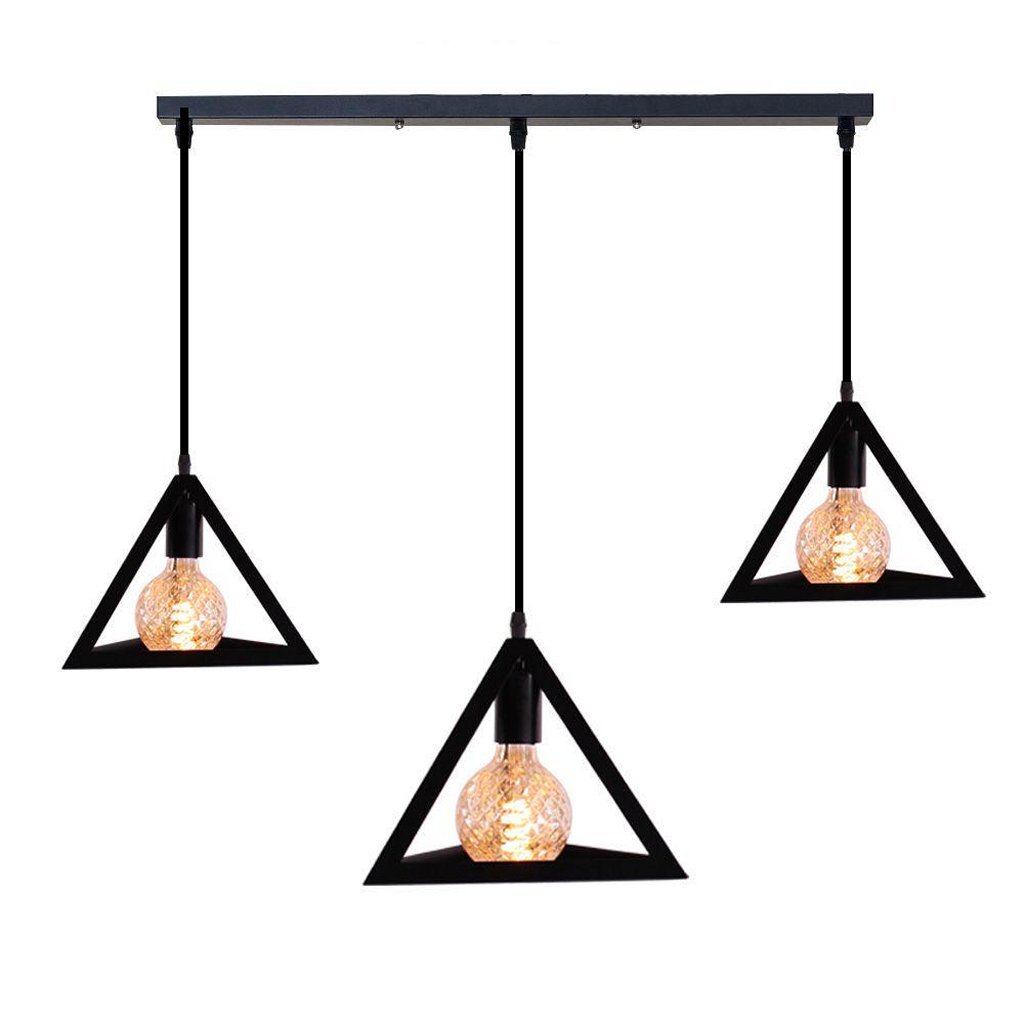 Homestyle pro mk018-b industriële piramide hanglampen zwart metaal