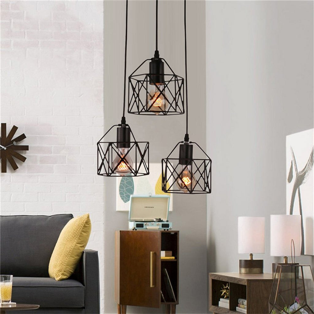 Homestyle pro mk019-b industriële hanglampen zwart metaal