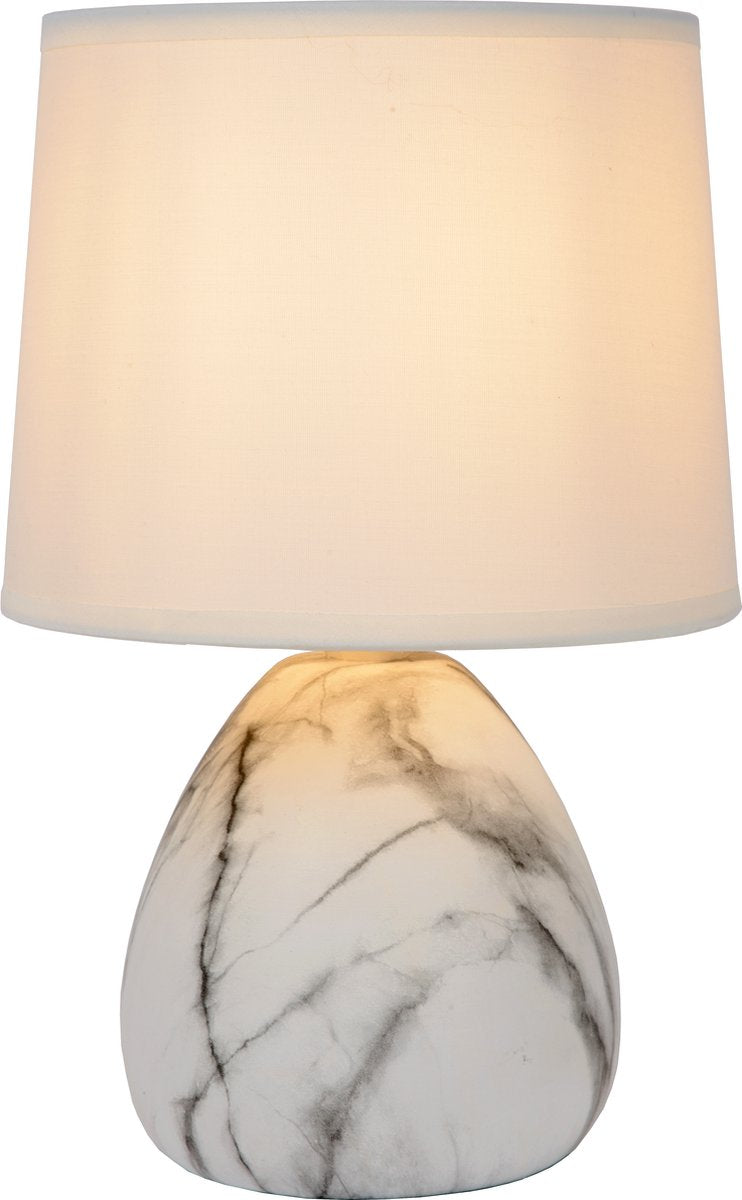 Lucide marmo - tafellamp - ø 16 cm - 1xe14 - wit - japandi