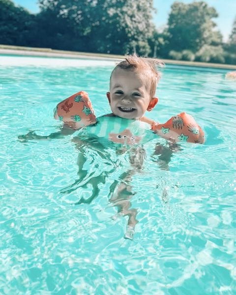 Animal bands | groen roze puddle jumper 2-6 jaar
