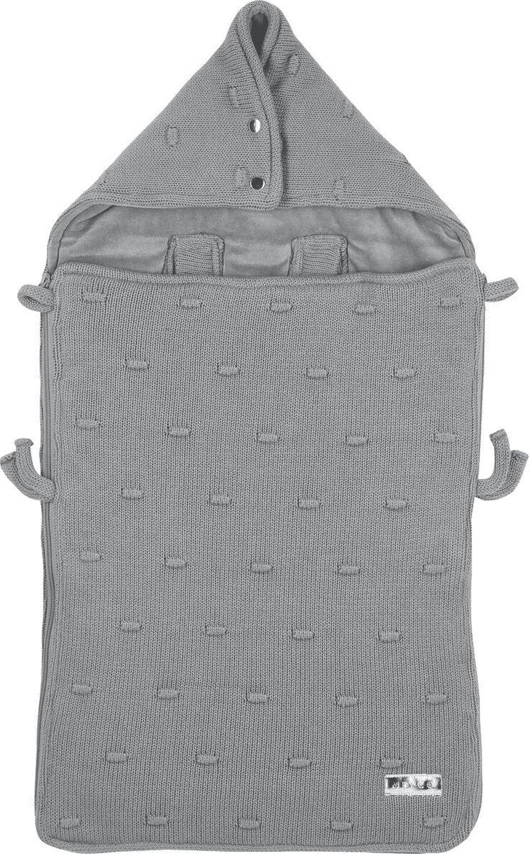 Meyco baby knots voetenzak - grey - 40x82cm