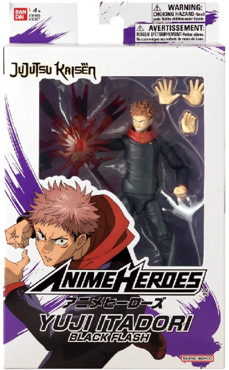 Bandai - anime heroes - jujutsu kaisen - anime heroes 17 cm actiefiguur - itadori yuji black flash - officieel gelicentieerde jujutsu kaisen - yuji actiefiguur black flash version - 36987