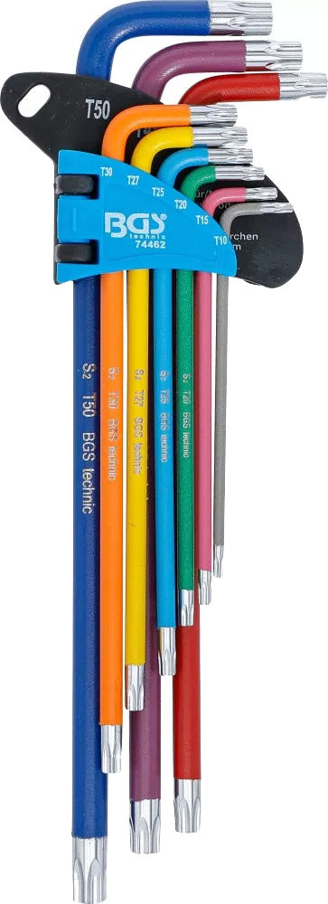 Bgs technic hex key set extra long for torx with hole 9-piece set