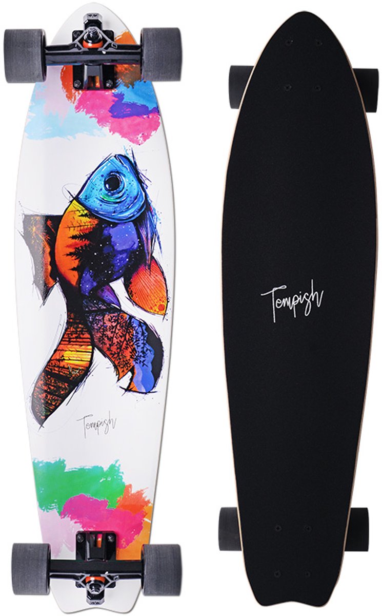 longboard vis 82,5 x 21,5 cm wit zwart