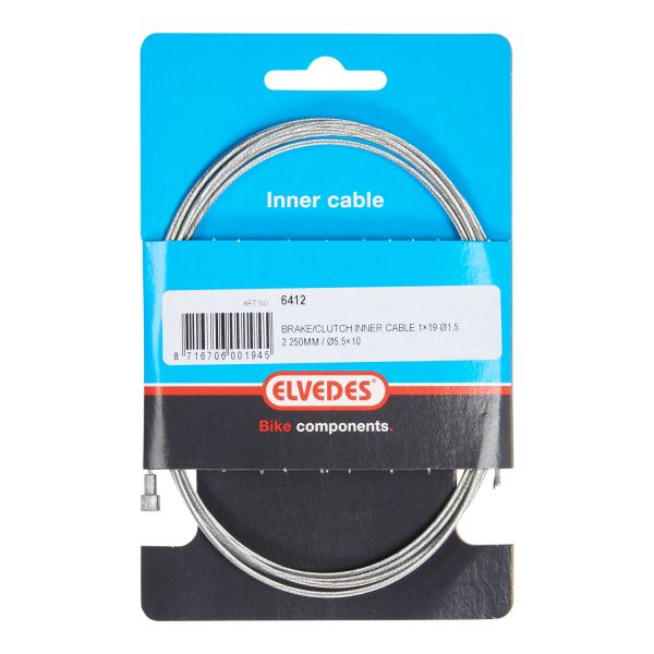 Câble intérieur de frein Elvedes 2250 mm filetage galvanisé ø1.5mm V-nipple (sur carte)