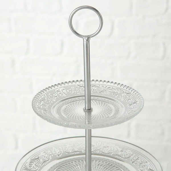 Boltze home etagere relief h35cm glas