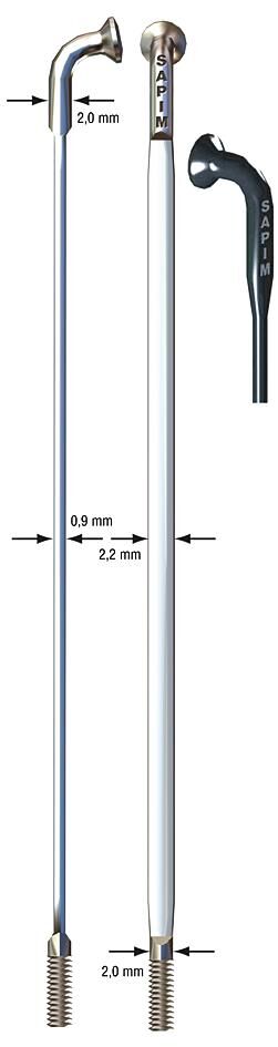 Sapim aero spaak cx-ray aero blade spoke cx-ray sst 2x286mm sil.