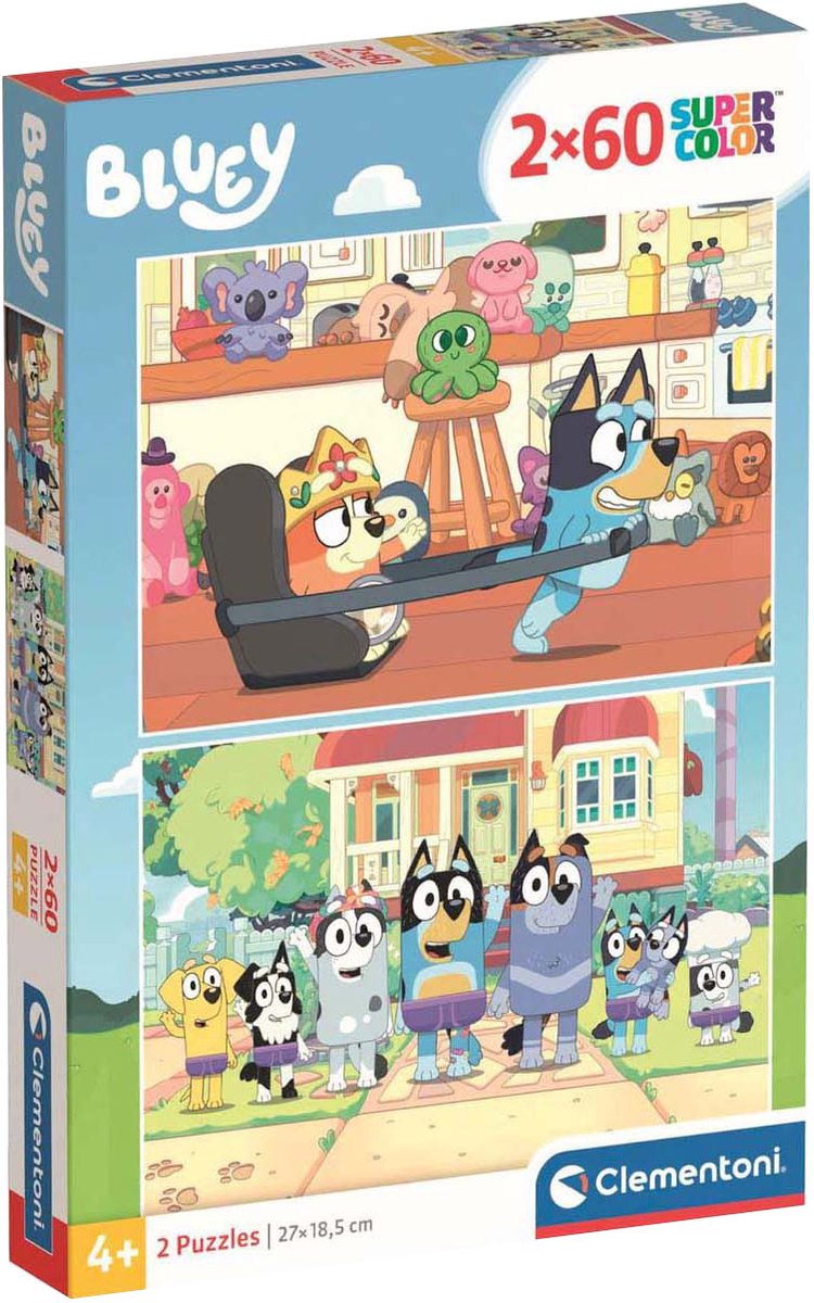 Clementoni legpuzzel super kleur blauwachtig, 2x60st.